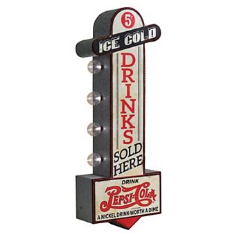 American Art Décor Vintage Double-Sided LED Pepsi Bottle Wall Sign Decor