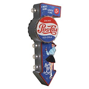 American Art Décor Vintage Double-Sided LED Pepsi-Cola Wall Sign Retro Decor