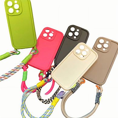 Crossbody Phone Case with Adjustable Strap Shock Resistant Silicone Cover Hands Free Design