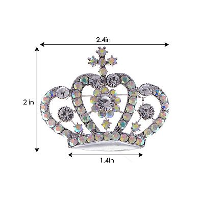 Women's Crown Brooch Pin with Rhinestone Embellishments Princess Tiara Design