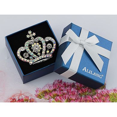 Women's Crown Brooch Pin with Rhinestone Embellishments Princess Tiara Design