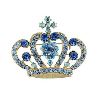 Women's Crown Brooch Pin with Rhinestone Embellishments Princess Tiara Design