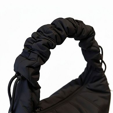 Women's Ruched Padded Shoulder Bag with Adjustable Drawstring Straps