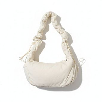 Women's Ruched Padded Shoulder Bag with Adjustable Drawstring Straps
