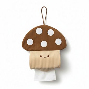 Mushroom Hanging Tissue Holder with Soft Textured Fabric Design