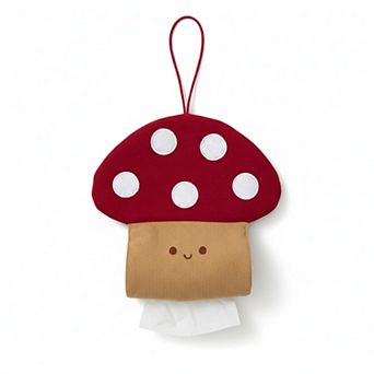 Mushroom Hanging Tissue Holder with Soft Textured Fabric Design