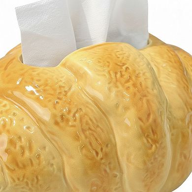 Croissant Decorative Tissue Box Cover with Textured Pastry Design