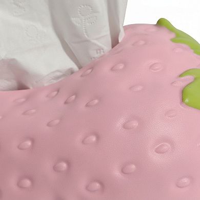 Strawberry-Shaped Decorative Tissue Holder with Textured Surface