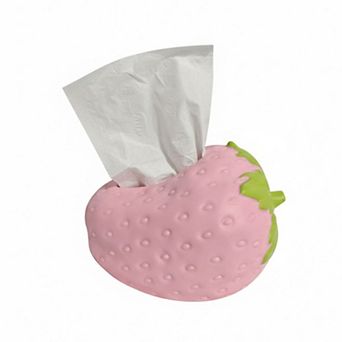 Strawberry-Shaped Decorative Tissue Holder with Textured Surface