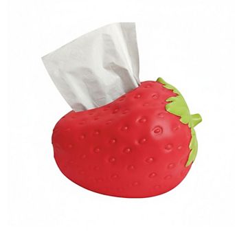 Strawberry-Shaped Decorative Tissue Holder with Textured Surface