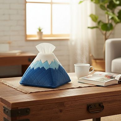 Mountain Shaped Tissue Box Cover Quilted Soft Decorative Holder