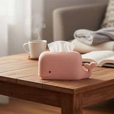 Whale Shape Tissue Box Cover Soft Decorative Tabletop Tissue Holder