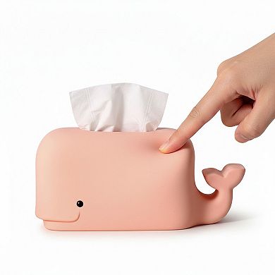 Whale Shape Tissue Box Cover Soft Decorative Tabletop Tissue Holder