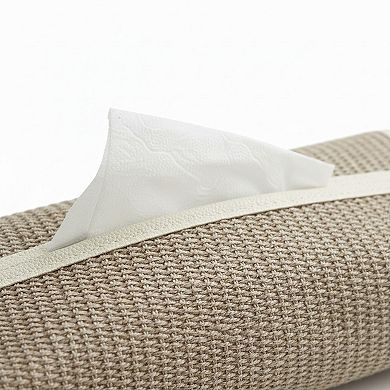 Textured Fabric Tissue Box Cover with Clean Trim Detail