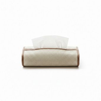 Textured Fabric Tissue Box Cover with Clean Trim Detail