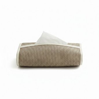 Textured Fabric Tissue Box Cover with Clean Trim Detail