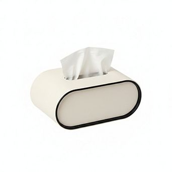 Rounded Minimalist Tissue Box Cover with Smooth Contoured Design