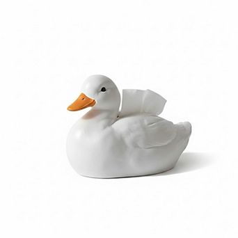 Duck Shaped Decorative Tissue Holder with Smooth Ceramic Finish
