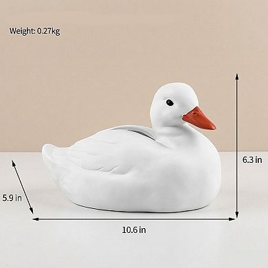 Duck Shaped Decorative Tissue Holder with Smooth Ceramic Finish
