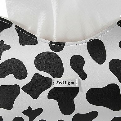 3-piece Cow Print Tissue Box Cover Decorative Soft Holder for Tabletop Use