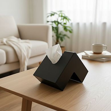 Geometric Chevron Shaped Tissue Box Cover Modern Decorative Holder