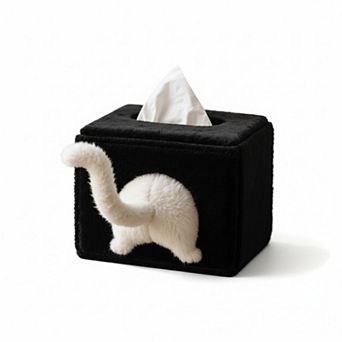 Cat Tail Shaped Tissue Box Cover Soft Plush Decorative Holder