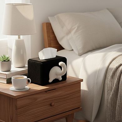 Cat Tail Shaped Tissue Box Cover Soft Plush Decorative Holder