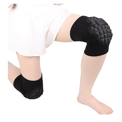 2 Pc Sports Knee Pads with Segmented Shock Absorbing Cushion and Stretch Compression Sleeve Support