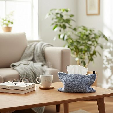Soft Bouclé Fabric Tissue Holder Lightweight Decorative Cover