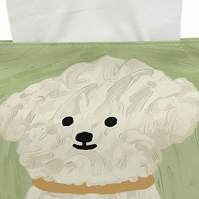 3-piece Illustrated Dog Fabric Tissue Holder Decorative Soft Cover
