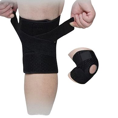 1 Pc Sports Knee Support Brace with Side Stabilizer Springs and Gel Patella Ring Compression Wrap