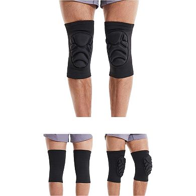 Volleyball Knee Pads 2 Pc with Thick Shock Absorbing Cushion and Stretch Compression Sleeve Fit