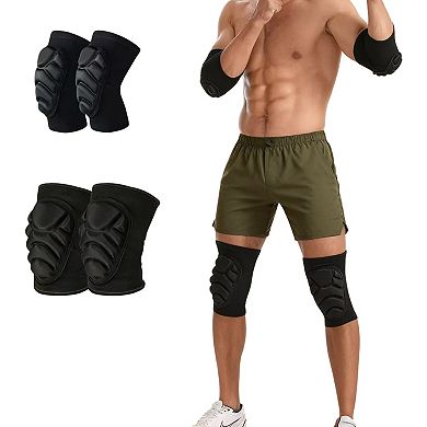 Volleyball Knee Pads 2 Pc with Thick Shock Absorbing Cushion and Stretch Compression Sleeve Fit