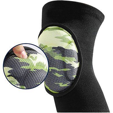 2 Pc Volleyball Knee Pads with Thick Shock Absorbing Cushion and Stretch Compression Sleeve Fit