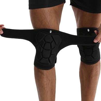 Workout Knee Pads 2 Pc with Shock Absorbing Cushion and Stretch Compression Sleeve Support