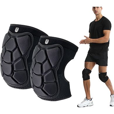 Workout Knee Pads 2 Pc with Shock Absorbing Cushion and Stretch Compression Sleeve Support
