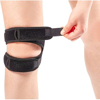 Adjustable Patella Knee Strap 1 Pc with Dual Band Compression Support for Running and Workouts