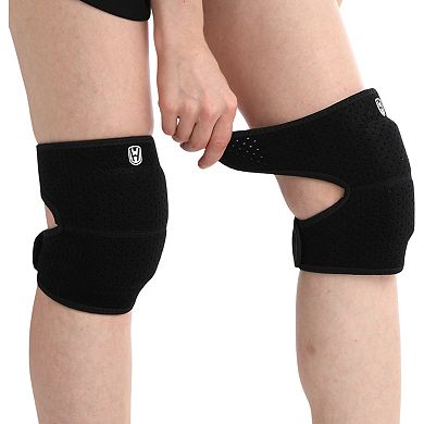 Workout Knee Support Wrap 2 Pc with Adjustable Strap and Breathable Compression Fit