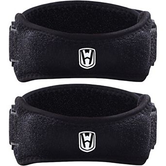 Patella Tendon Knee Straps 2 pc with Adjustable Compression and Non Slip Support