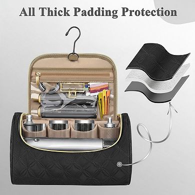 Hanging Toiletry Organizer Travel Case with Hook Structured Compartments Zippered Pockets