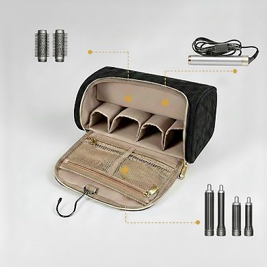 Hanging Toiletry Organizer Travel Case with Hook Structured Compartments Zippered Pockets