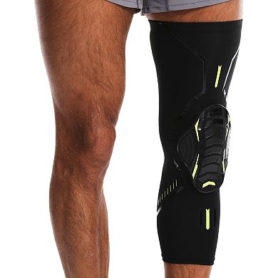 Basketball Knee Pad Leg Sleeve 1 Pc with Hard Shell Impact Guard and Compression Support
