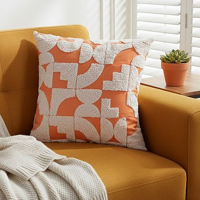 Geometric Tufted Decorative Throw Pillow Covers 2 Pack with Abstract Pattern Square Cushion Covers