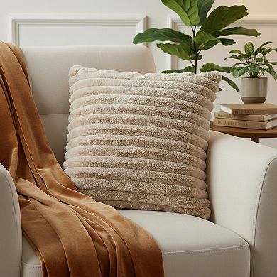 Plush Tie-Dye Decorative Throw Pillow Covers 2 Pack with Ribbed Texture Square Cushion Covers
