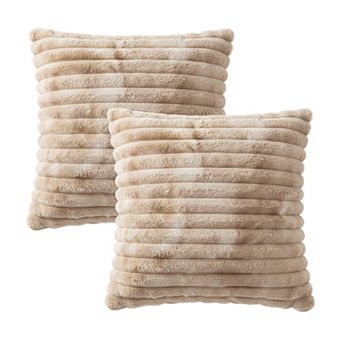 Plush Tie-Dye Decorative Throw Pillow Covers 2 Pack with Ribbed Texture Square Cushion Covers