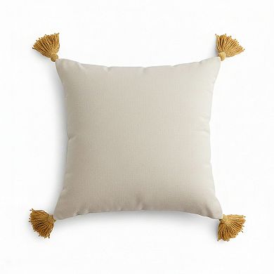 Textured Tufted Decorative Throw Pillow Cover Geometric Pattern Tassel Corner Accent Cushion Cover