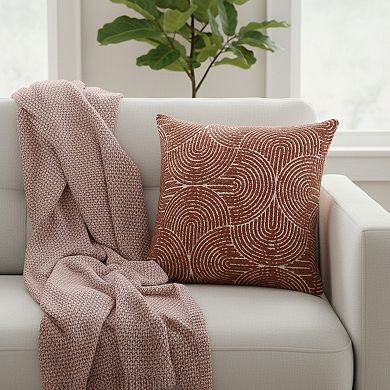 Textured Geometric Decorative Throw Pillow Cover Soft Woven Square Cushion Cover with Hidden Zipper