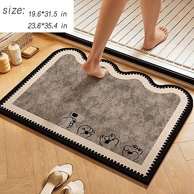 Diatomite Bath Mat Soft Suede Surface Quick Dry Absorbent Bathroom Floor Mat