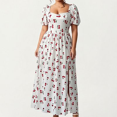 flowy pattern dress Floral Smocked Maxi Dress