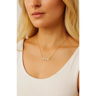 Adora Delicate Necklace with Three Round Cut Cubic Zirconia Stones